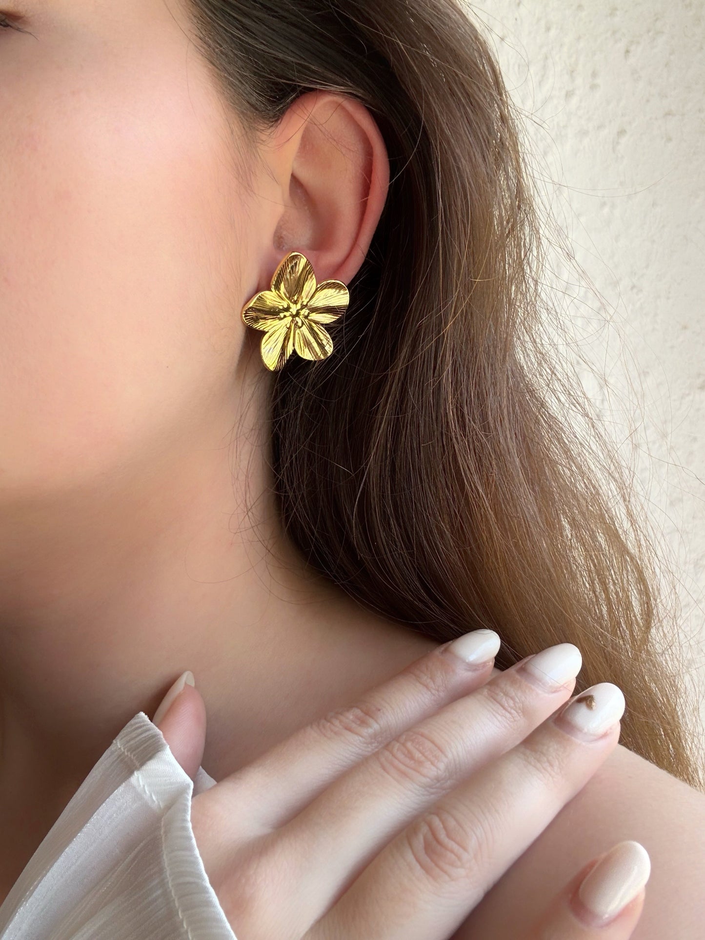 Boucles d'oreilles fleur doré - Aurorejewels
