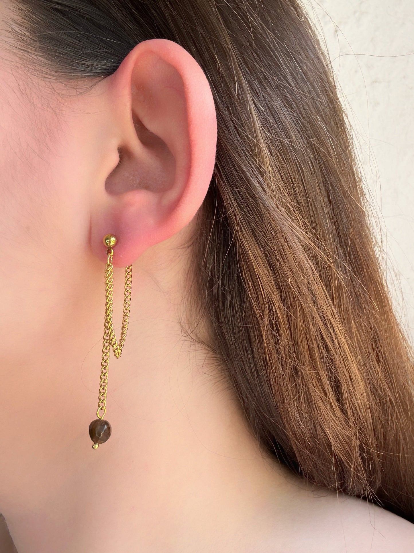 Boucles d'oreilles pendantes femme pierre naturelle - Aurorejewels