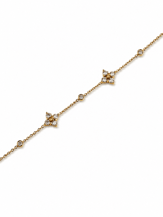 BRACELET FLEURS STRASS - Aurorejewels