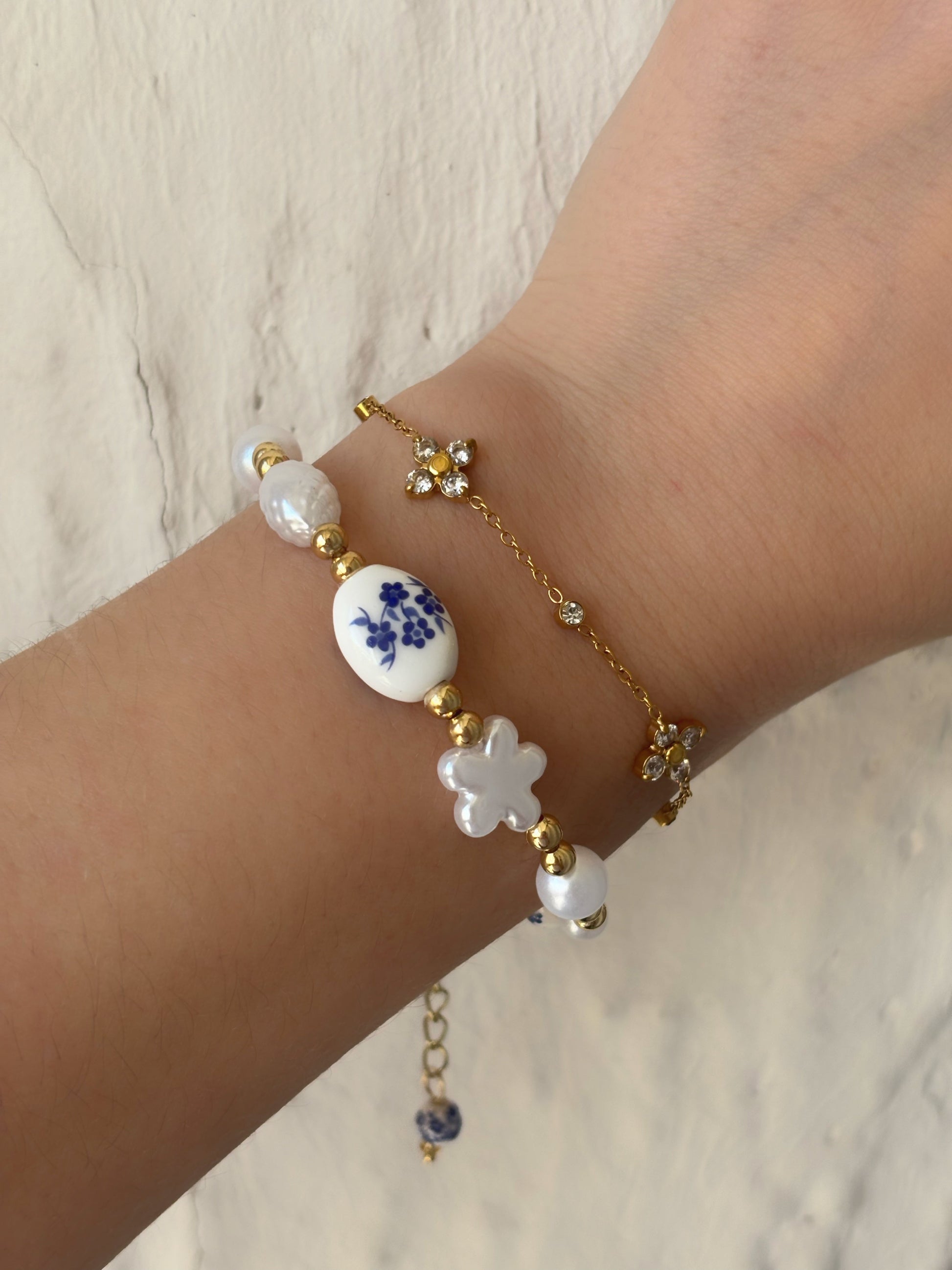 Bracelet fleurs strass - Aurorejewels