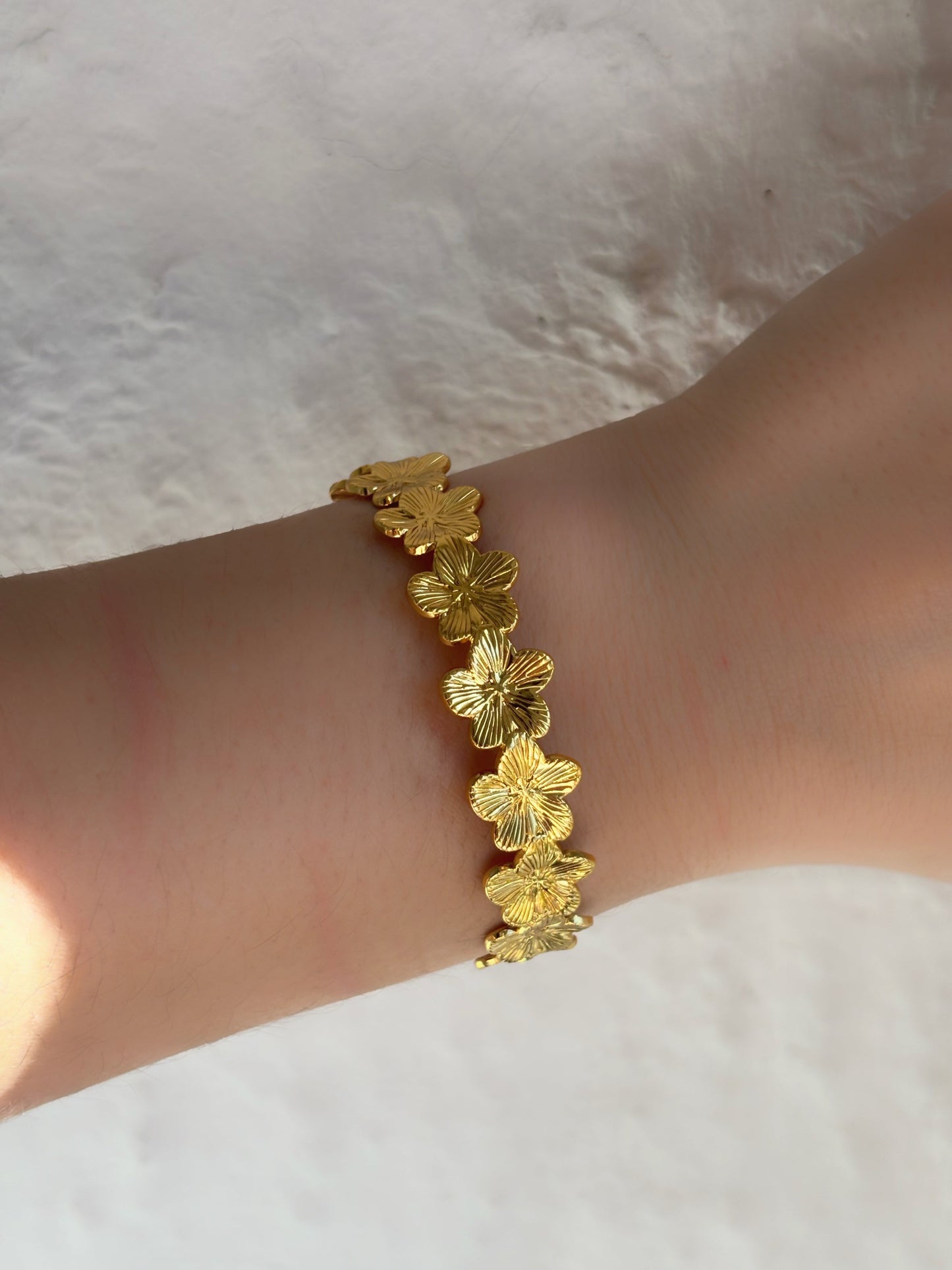 Bracelet jonc fleur - Aurorejewels