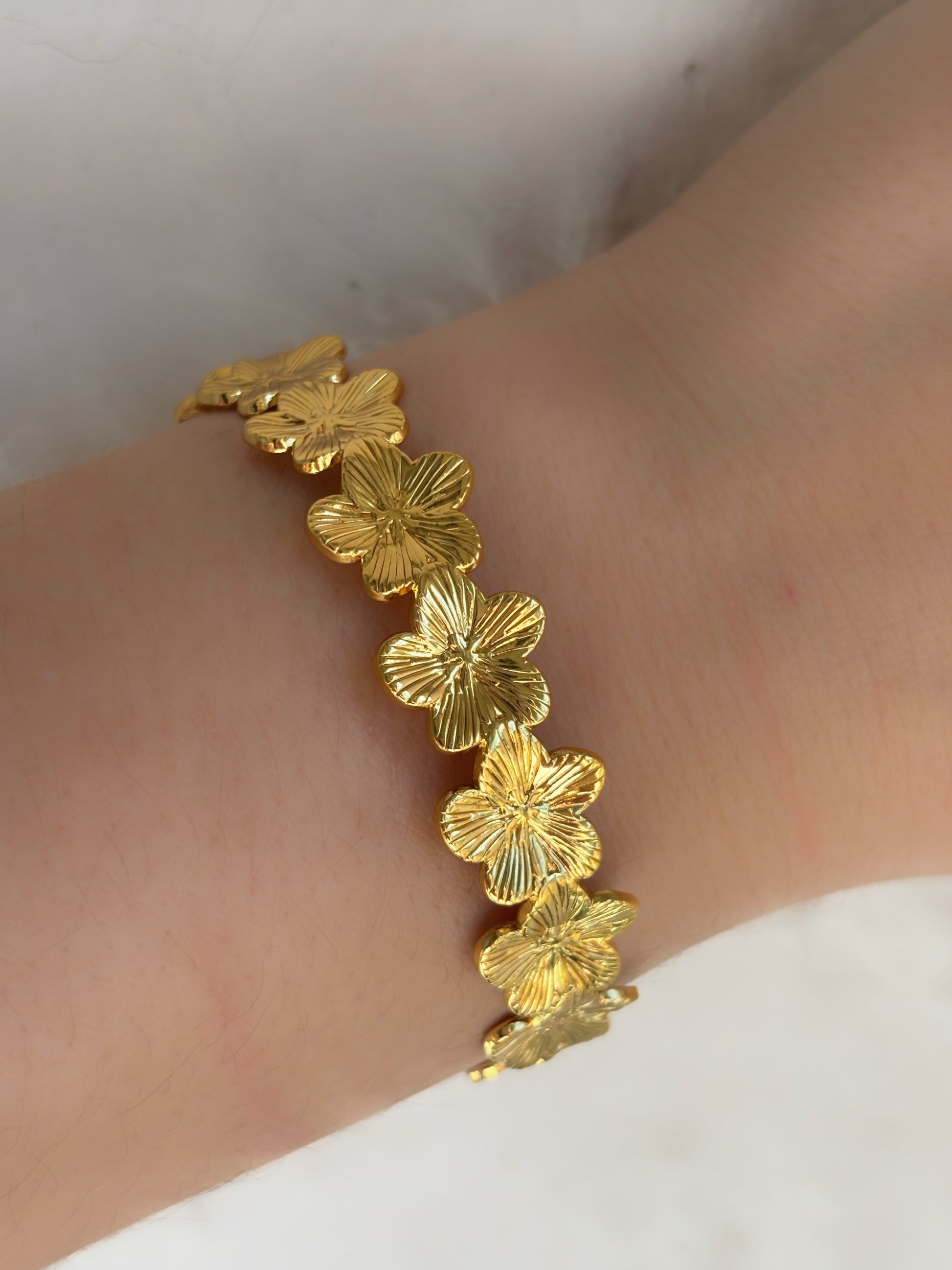 Bracelet jonc fleur - Aurorejewels