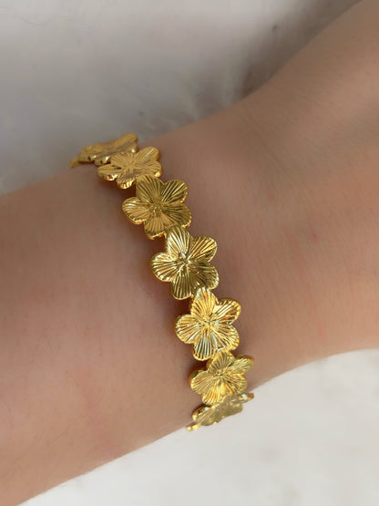 Bracelet jonc fleur - Aurorejewels