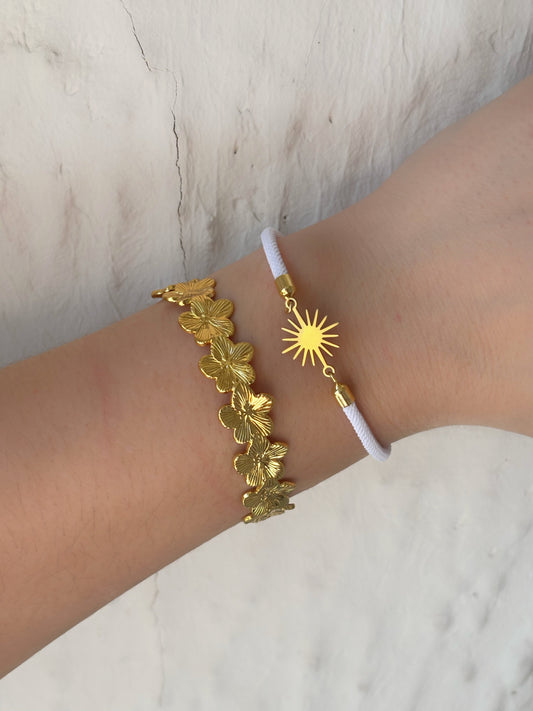 Bracelet jonc fleur - Aurorejewels