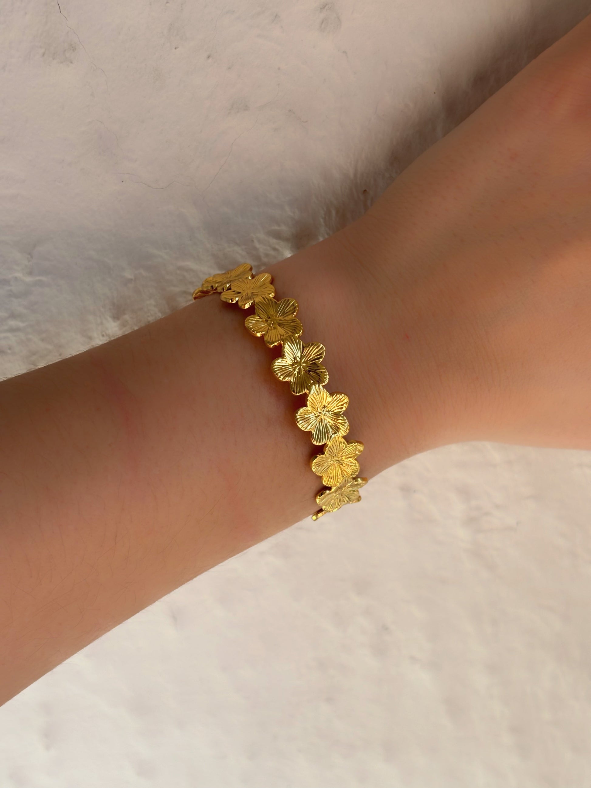Bracelet jonc fleur - Aurorejewels