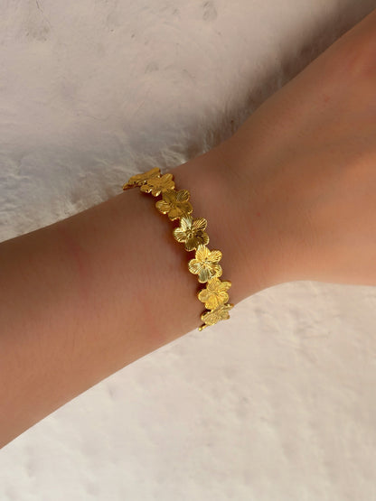 Bracelet jonc fleur - Aurorejewels