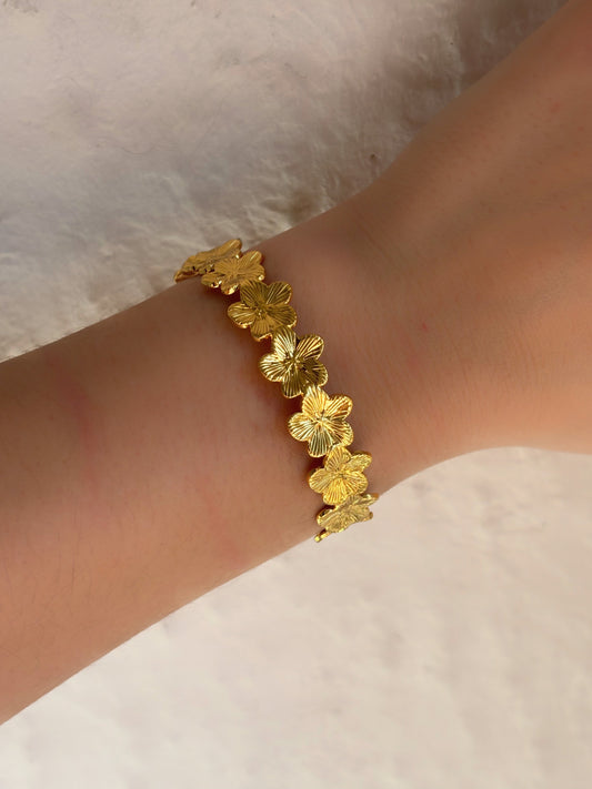 Bracelet jonc fleur - Aurorejewels