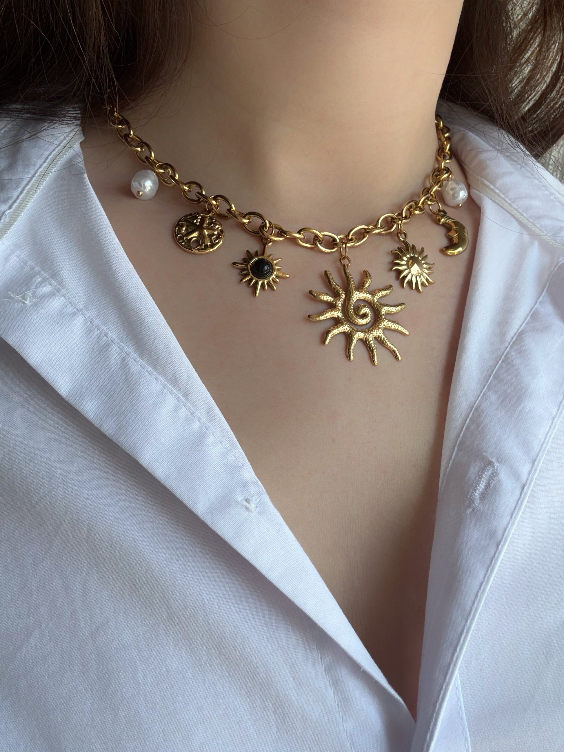 Collier breloque soleil - Aurorejewels