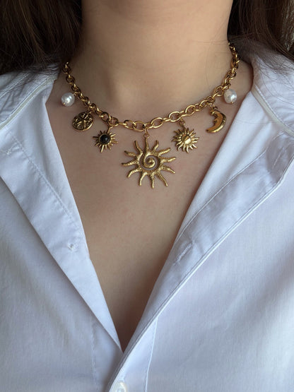 Collier breloque soleil - Aurorejewels