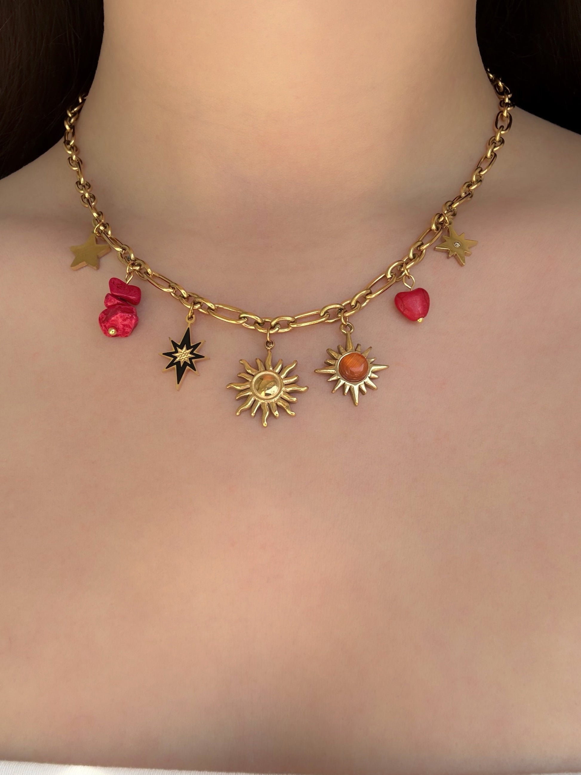 Collier charms acier inoxydable - Aurorejewels