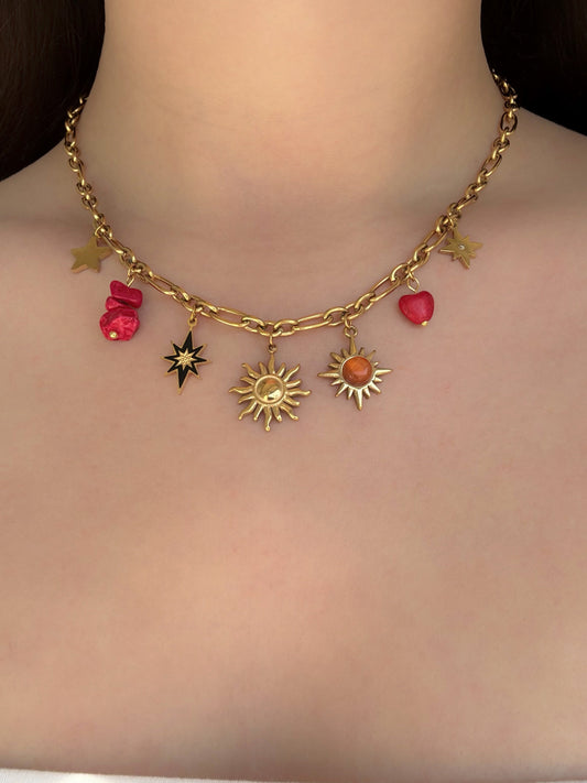 Collier charms acier inoxydable - Aurorejewels