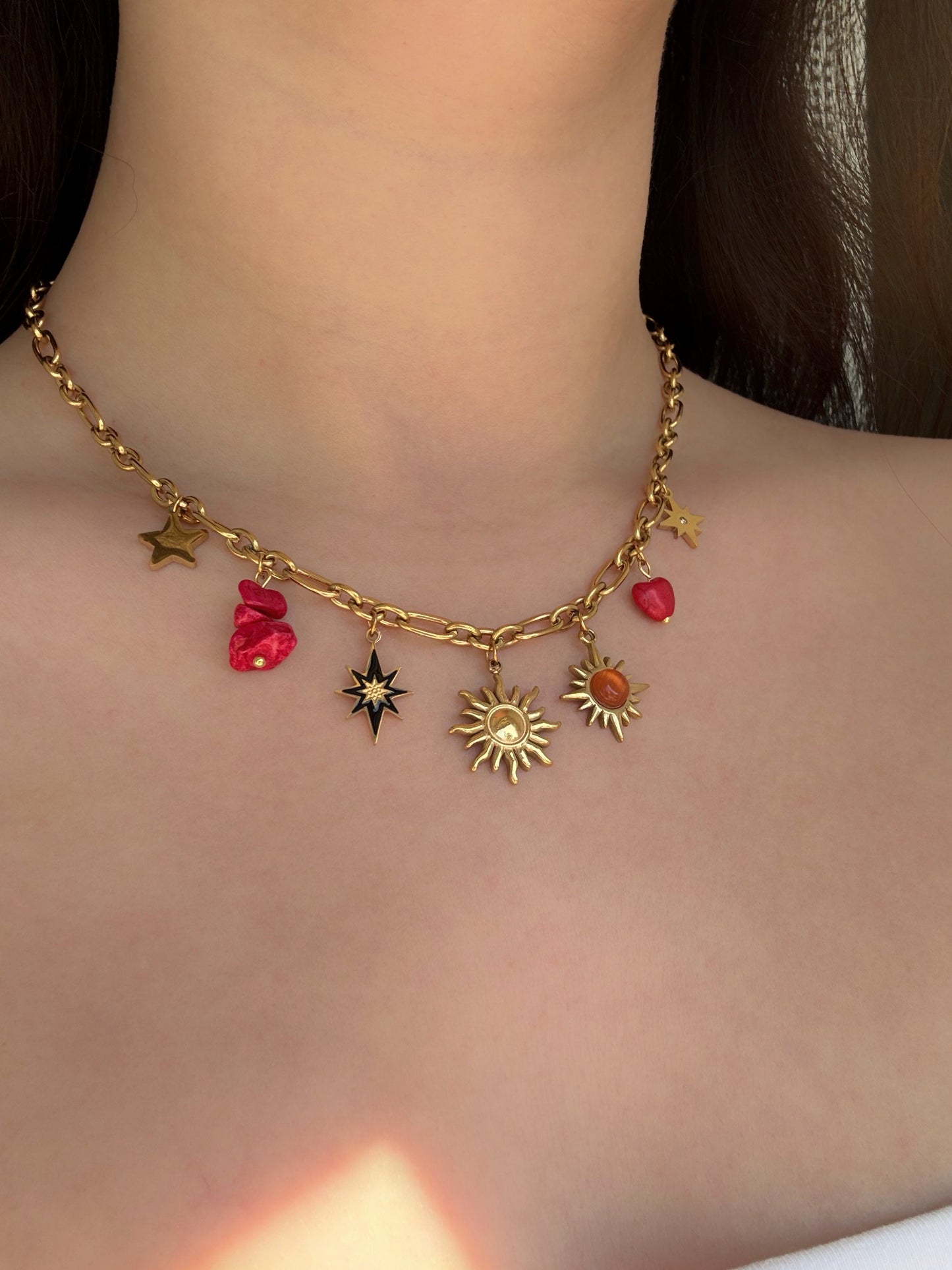 Collier charms acier inoxydable - Aurorejewels