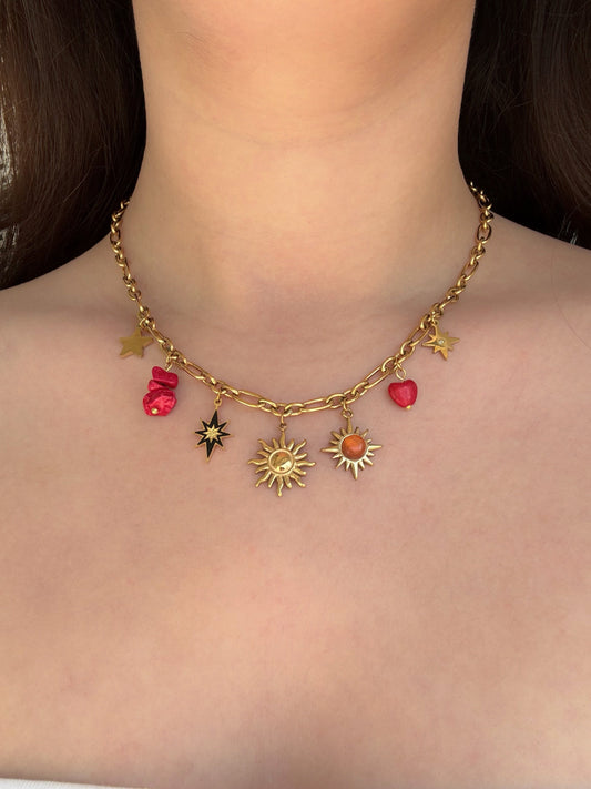 Collier charms acier inoxydable - Aurorejewels