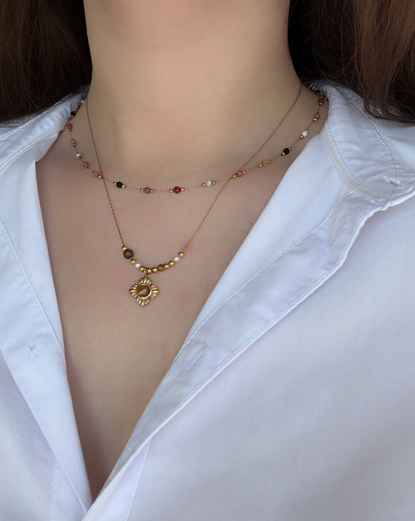 Collier oeil de tigre femme - Aurorejewels