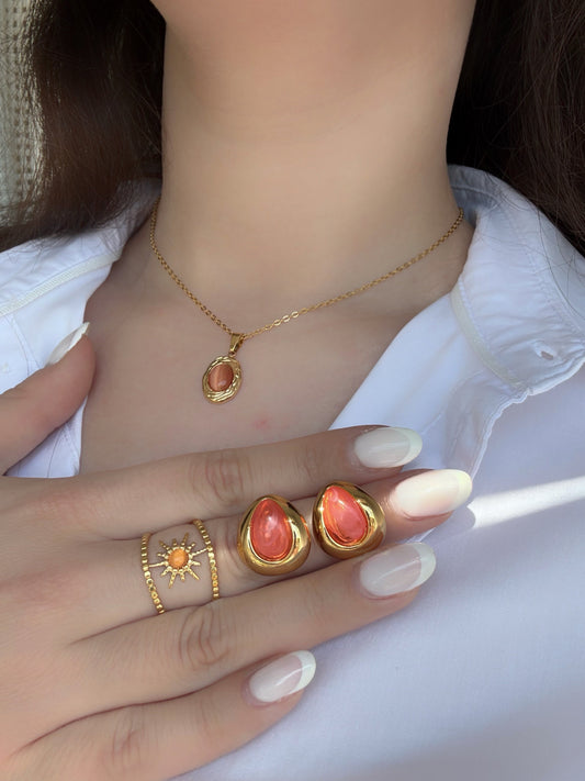 Collier orange - Aurorejewels