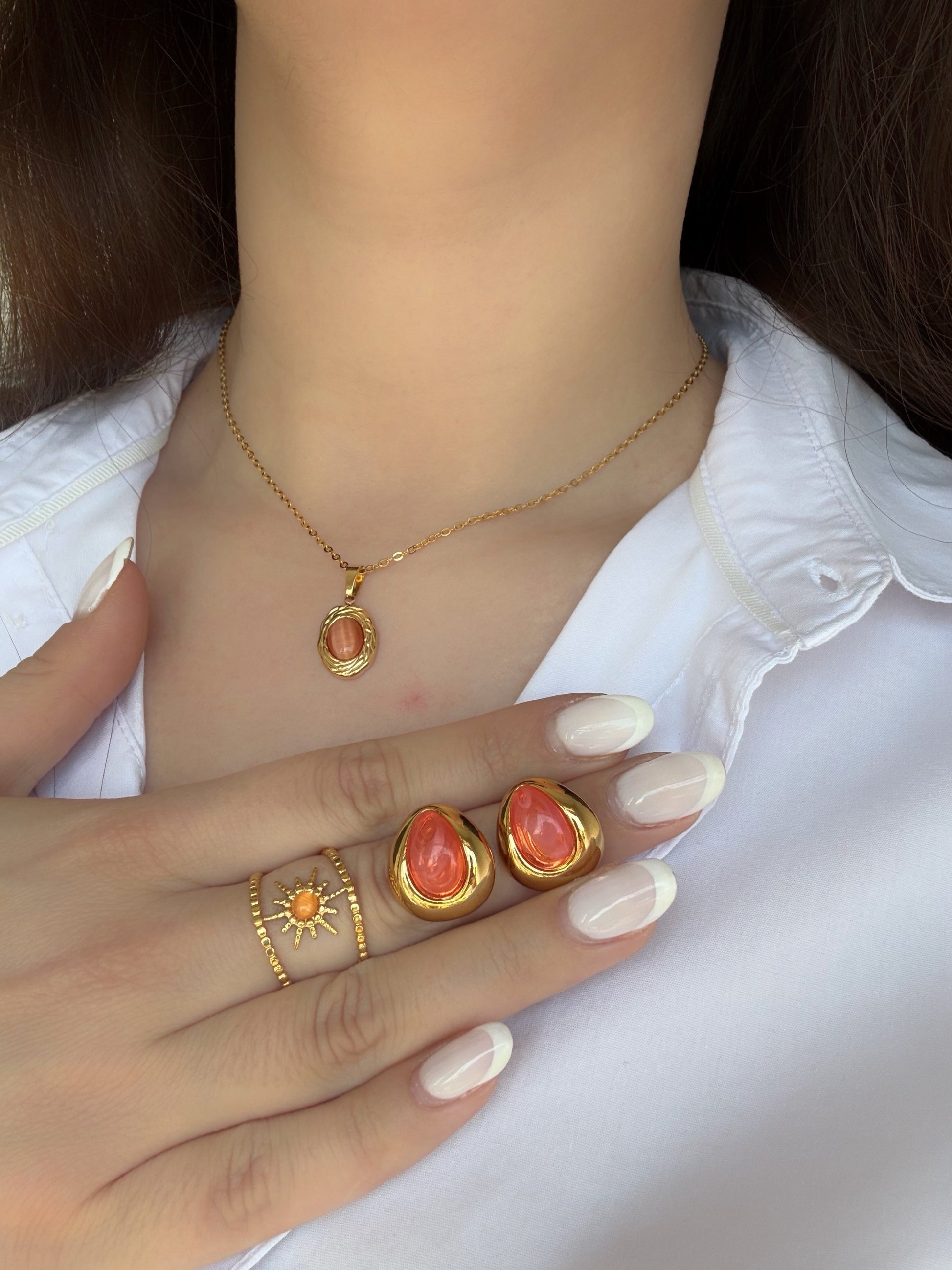 Collier orange - Aurorejewels