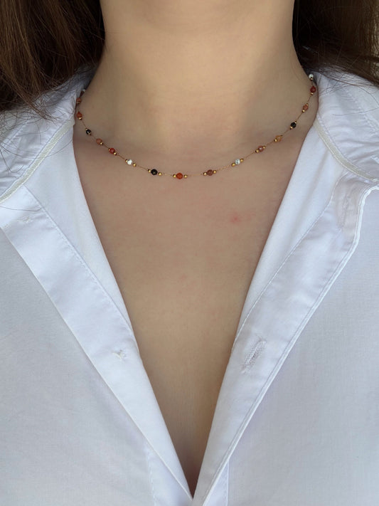 Collier perles colorées - Aurorejewels