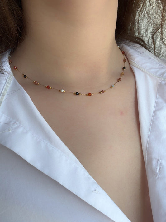 Collier perles colorées - Aurorejewels