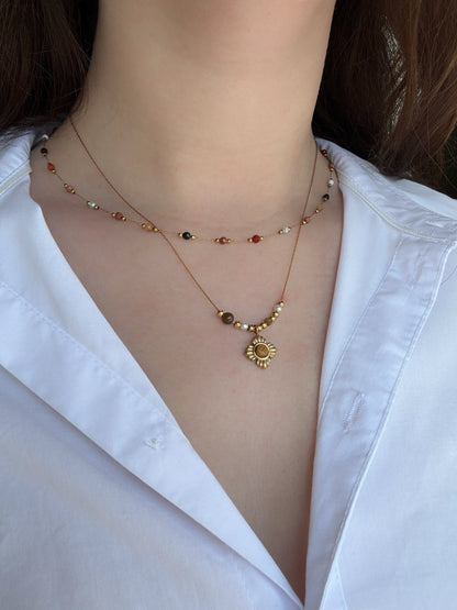 Collier perles colorées - Aurorejewels