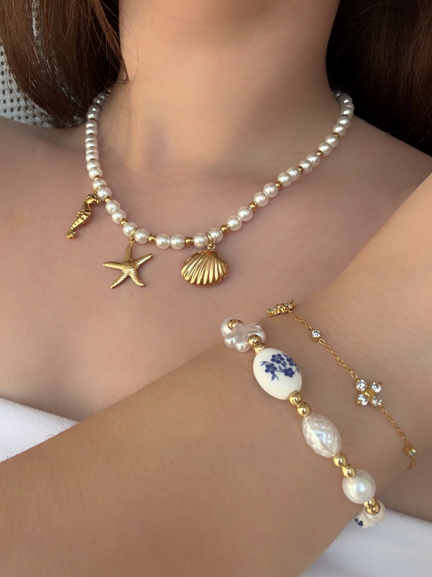Collier perles été - Aurorejewels