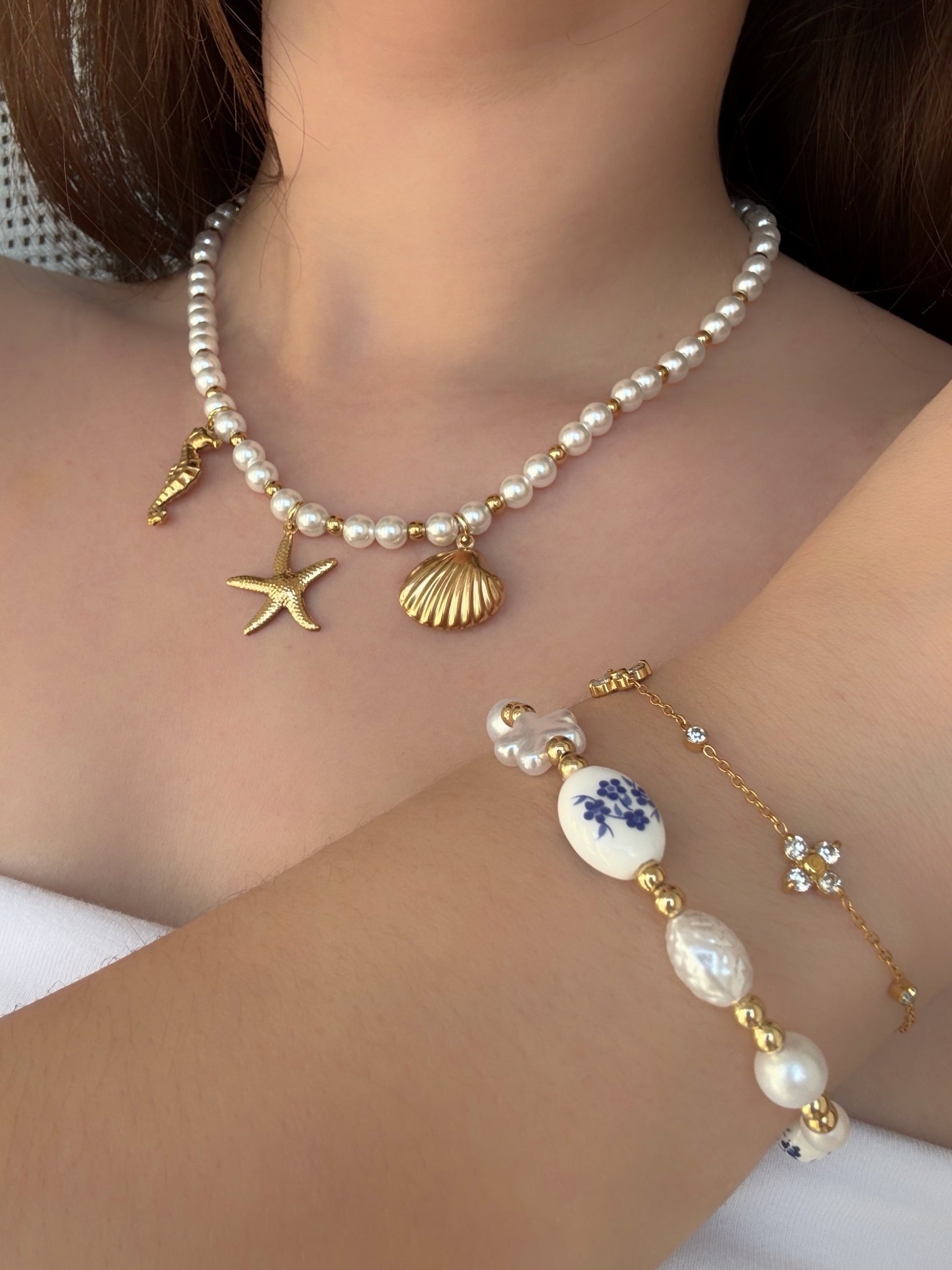 Collier perles été - Aurorejewels