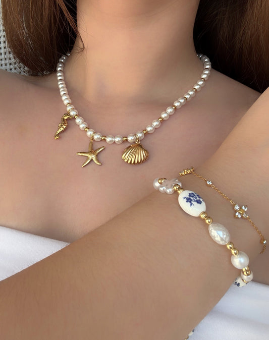 Collier perles été - Aurorejewels