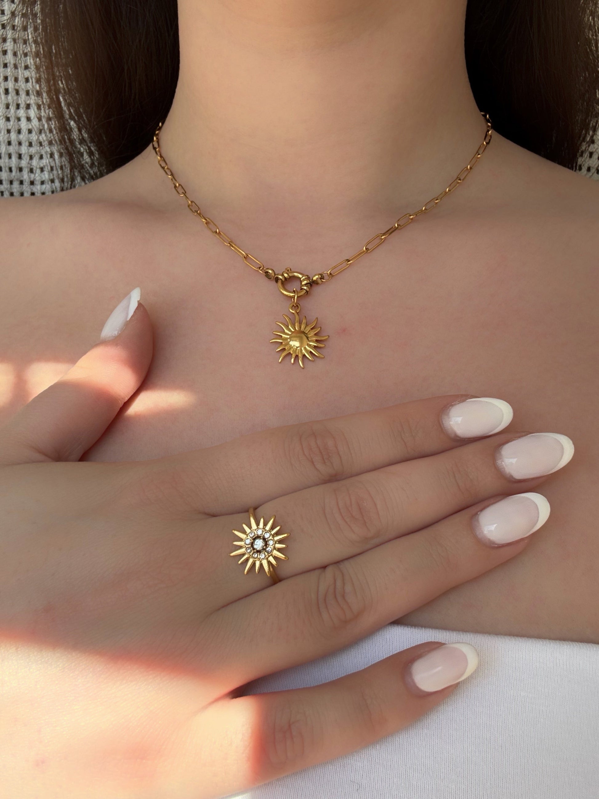 Collier soleil acier inoxydable - Aurorejewels