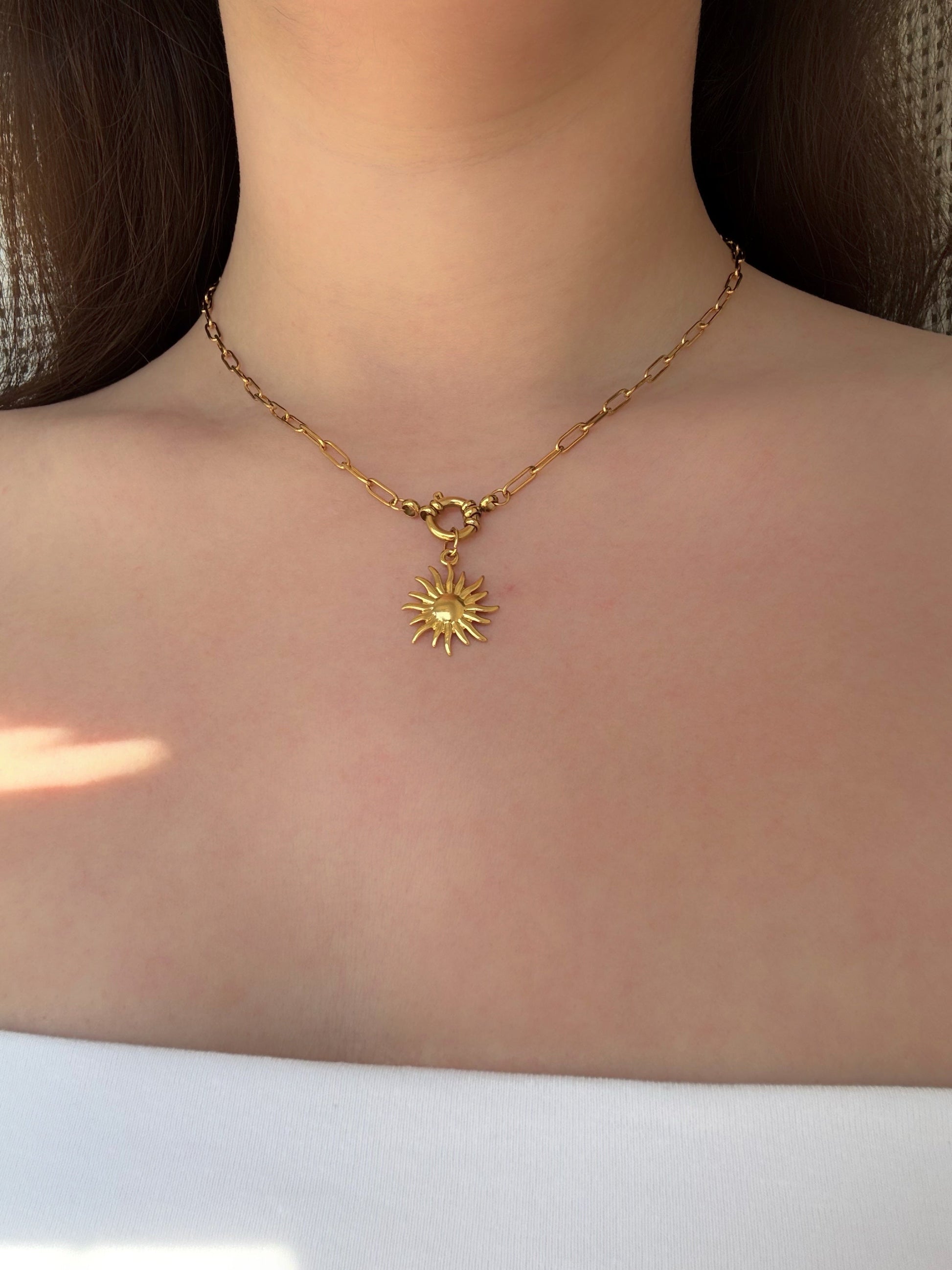 Collier soleil acier inoxydable - Aurorejewels