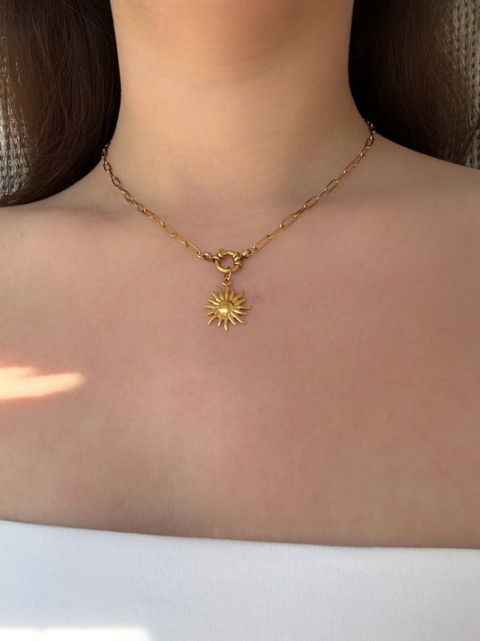 Collier soleil acier inoxydable - Aurorejewels