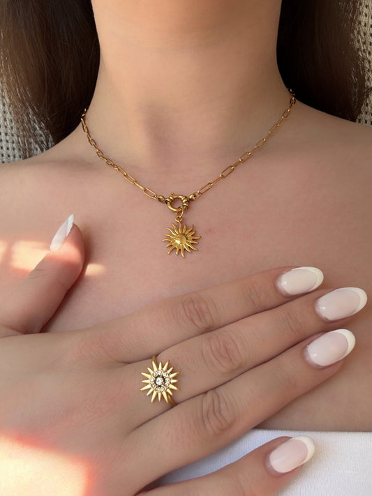 Collier soleil acier inoxydable - Aurorejewels