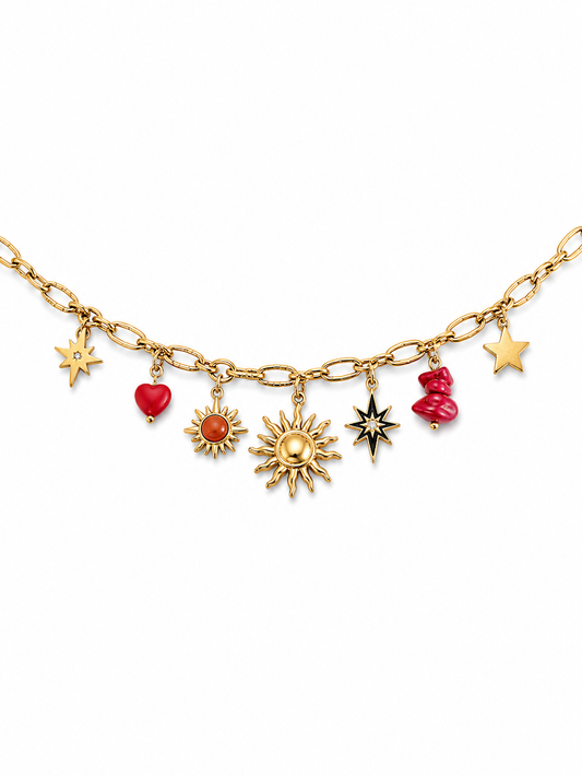 COLLIER CHARMS ACIER INOXYDABLE