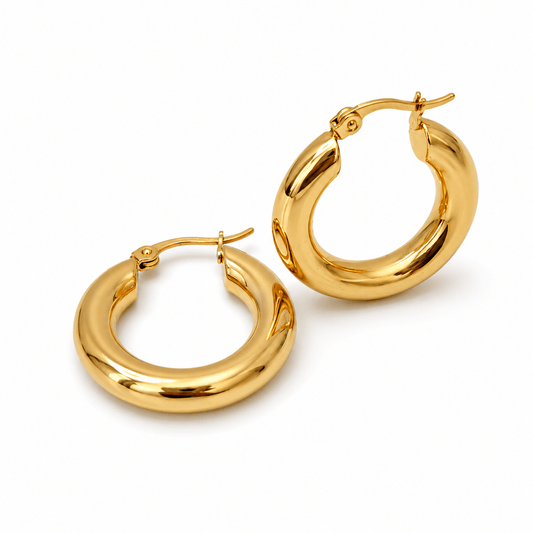 CRÉOLES ÉPAISSES ACIER INOXYDABLE - Aurorejewels