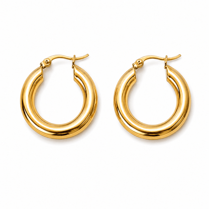 CRÉOLES ÉPAISSES ACIER INOXYDABLE - Aurorejewels