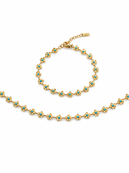 BRACELET FLEUR BLEUE